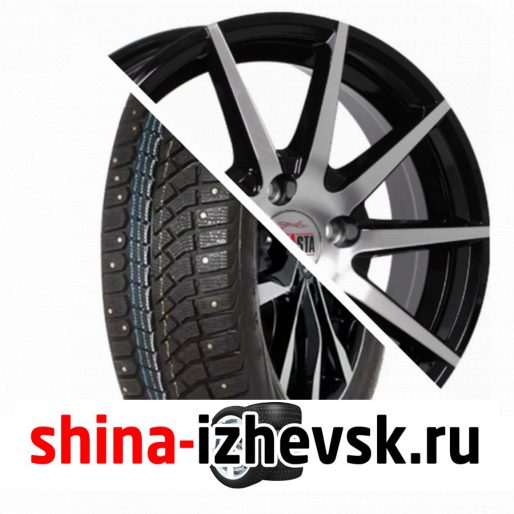 Колесо в сборе Viatti Brina Nordico (V-522) 195/65 R15 T 91 + Alcasta M53 6xR15 4×100 ET46 DIA54.1 Черный полностью полированный в Ижевске